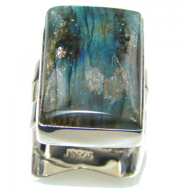 Shimmering AAA Labradorite Sterling Silver Ring s. 6 1/4