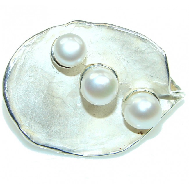 Big! Stunning Fresh Water Pearl Sterling Silver ring; 8 1/4
