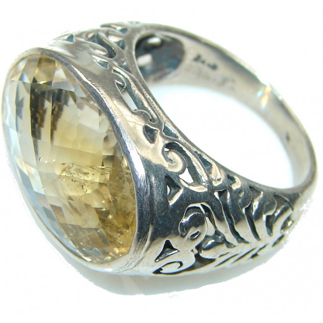 Tropical Yellow Citrine Sterling Silver Ring s. 9 1/2