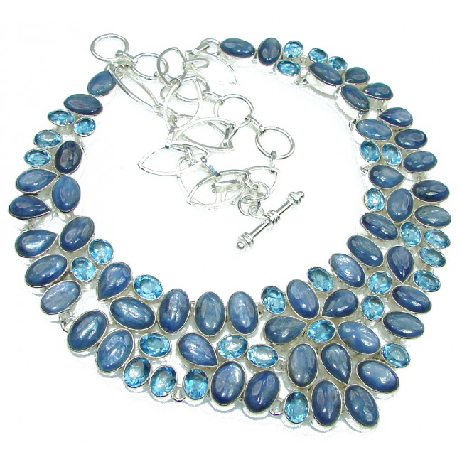 Exclusive! Natural Blue Kyanite Sterling Silver necklace
