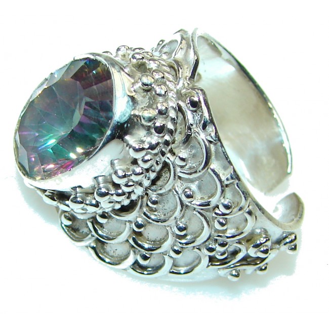 Exotic! Rainbow Magic Topaz Sterling Silver ring s. 8- Adjustable