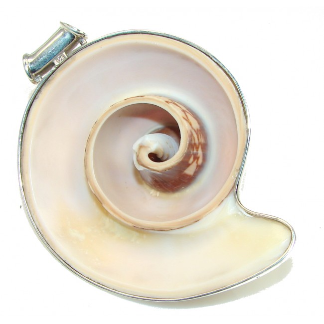 Large! Fashion Brown Shell Sterling Silver Pendant