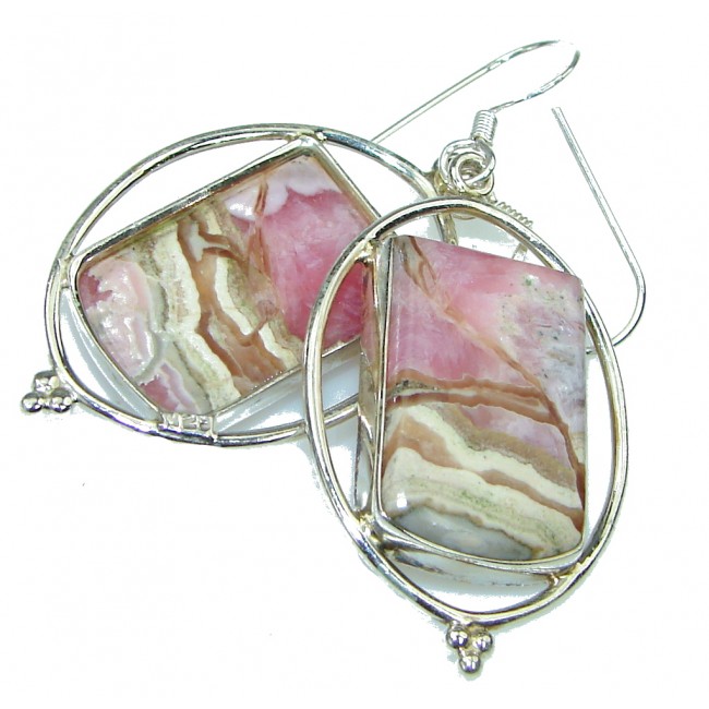 Fantastic Pink Rhodochrosite Sterling Silver earrings
