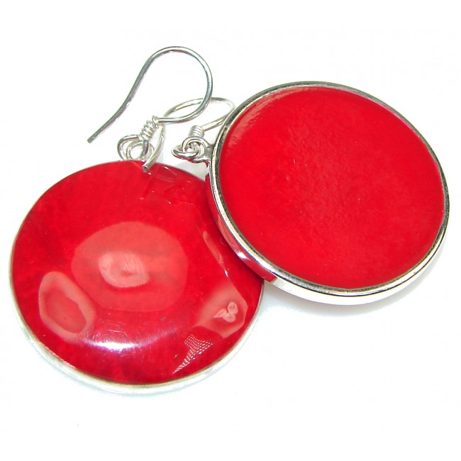 Lovely Power! Fossilized Coral Sterling Silver earrings