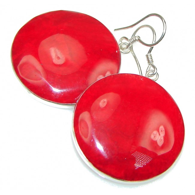 Lovely Power! Fossilized Coral Sterling Silver earrings