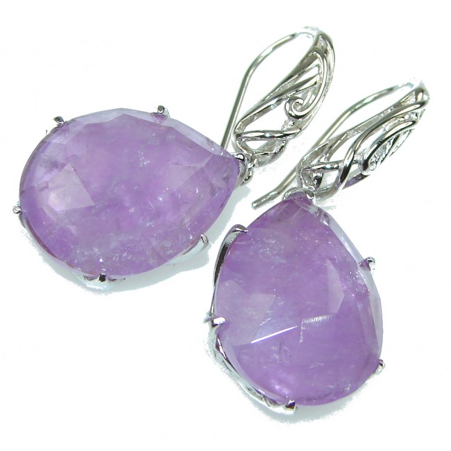 Amazing!! Natural Purple Amethyst Sterling Silver earrings