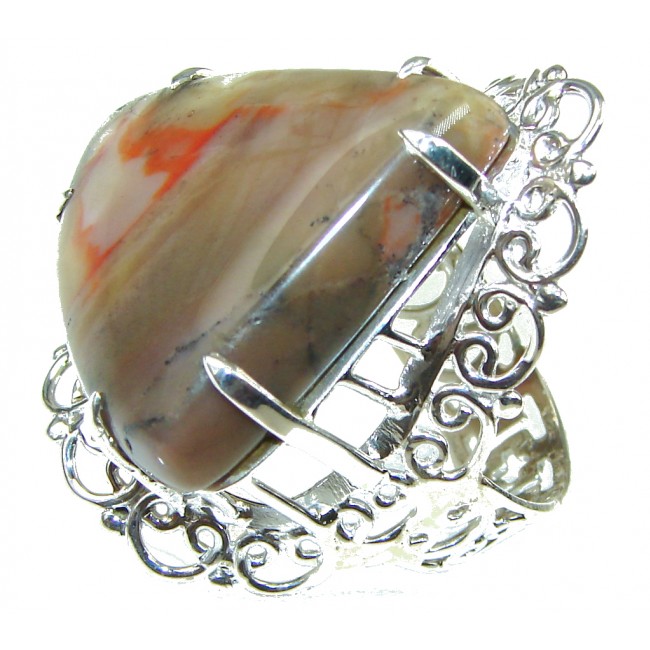 Big! Protection, Strength, Harmony! Montana Agate Sterling Silver Ring s. 12