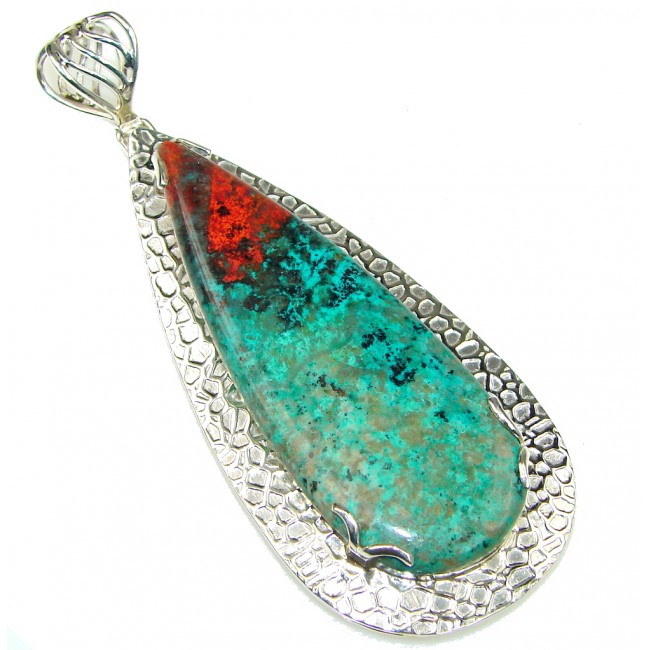Large! Love Attraction! Red Sonora Jasper Sterling Silver Pendant