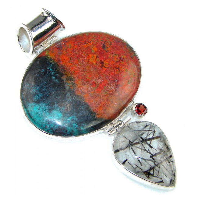Living Forest! Red Sonora Jasper Sterling Silver Pendant