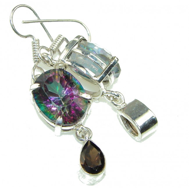Exotic Vacation! Rainbow Magic Topaz Sterling Silver earrings