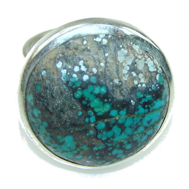 Frozen Lake! Blue Turquoise Sterling Silver ring s. 8 1/2