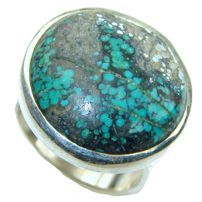 Frozen Lake! Blue Turquoise Sterling Silver ring s. 8 1/2