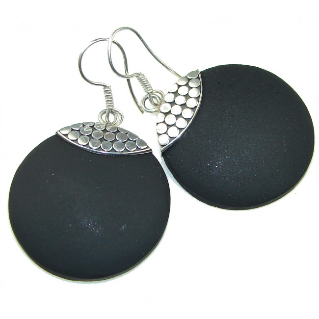 New Wonderful Black Bamboo Sterling Silver earrings
