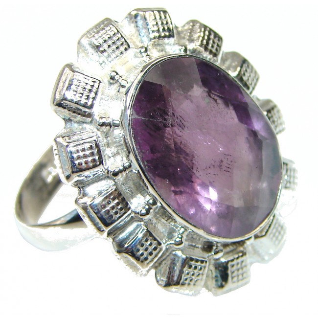 Amazing Purple Amethyst Sterling Silver Ring s. 9 1/2