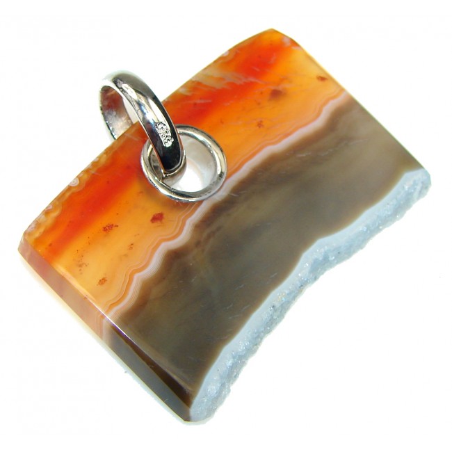 Instant Classic! Agate Druzy Sterling Silver Pendant