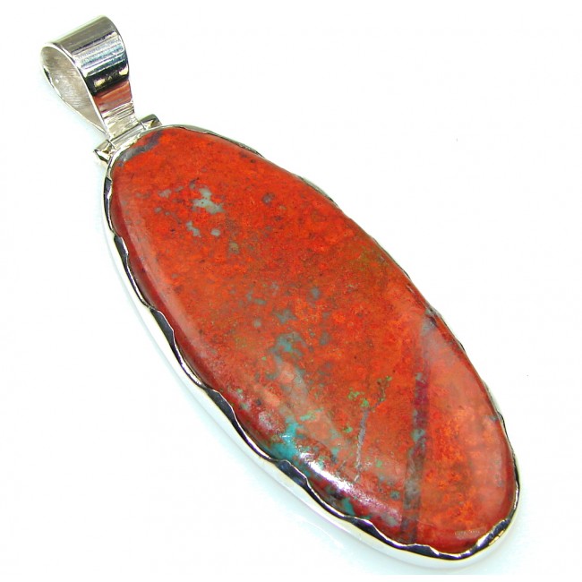 Halo Of Beauty! Red Sonora Jasper Sterling Silver Pendant