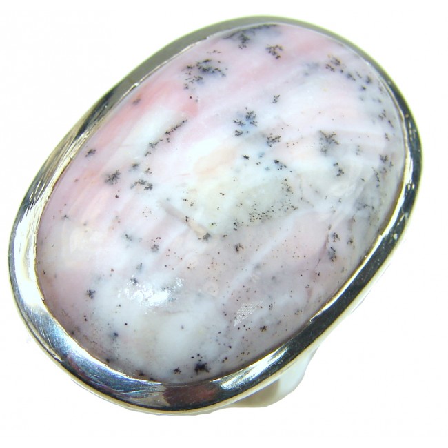 Grace And Elegance! Pink Rhodonite Sterling Silver Ring s. 9 1/4