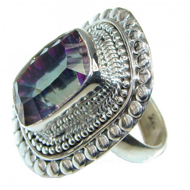 Exclusive! Magic Mystic Topaz Sterling Silver ring; s. 7
