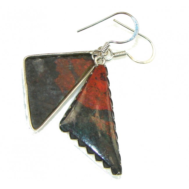 Excellent! Red Sonora Jasper Sterling Silver Earrings