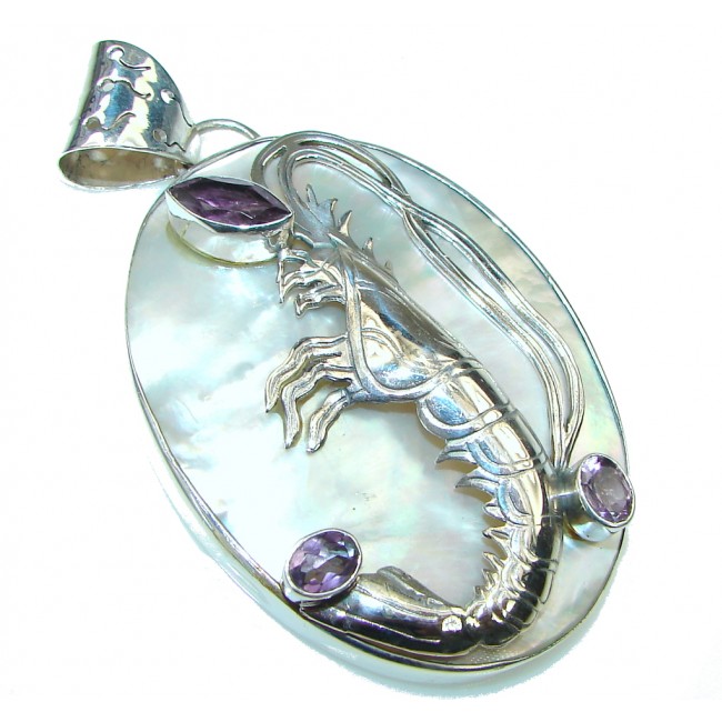 Large! Royal Lobster! Blister Pearl Sterling Silver pendant