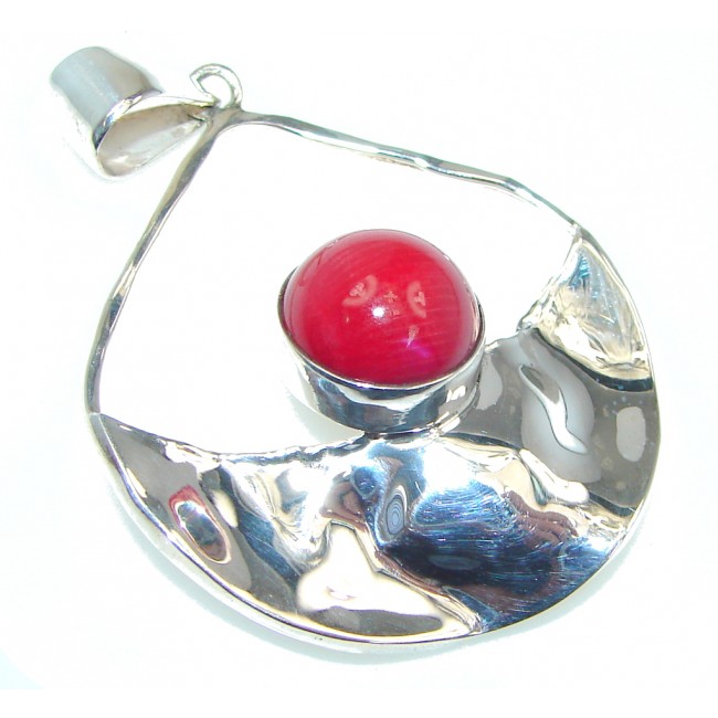 Delicate Red Fossilized Coral Sterling Silver pendant