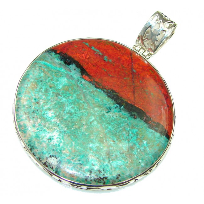 Large! Amazing Red Sonora Jasper Sterling Silver Pendant
