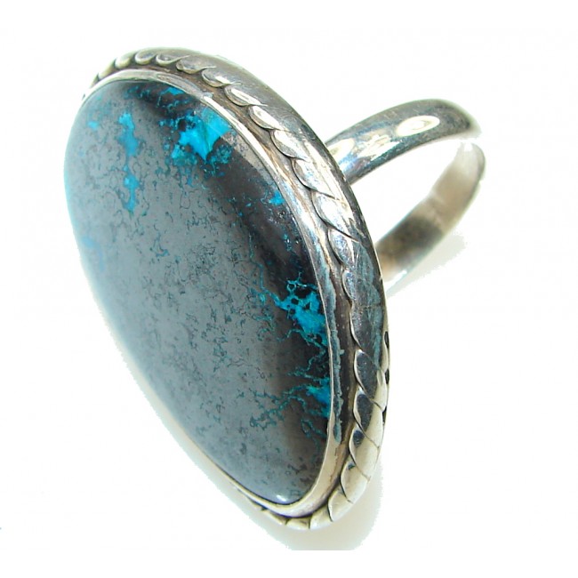Big! Stone Of Harmony! Chrysocolla Sterling Silver ring s. 10 1/2