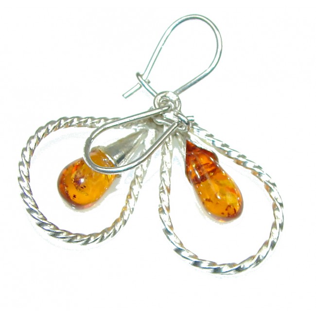 Special Moment! Polish Baltic Amber Sterling Silver earrings