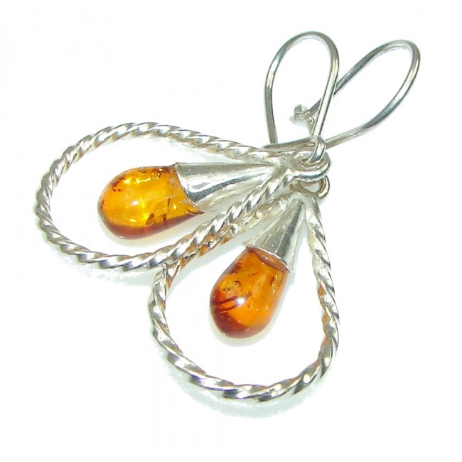 Special Moment! Polish Baltic Amber Sterling Silver earrings