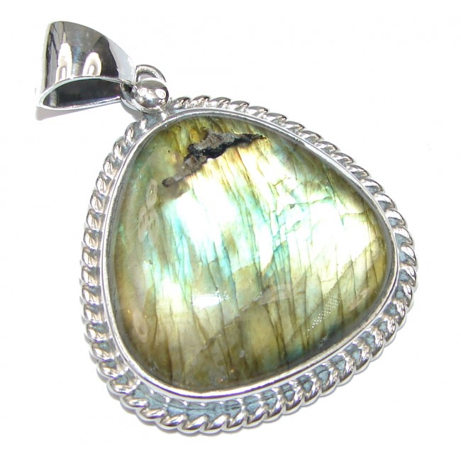 Natural AAA Blue Labradorite Sterling Silver Pendant