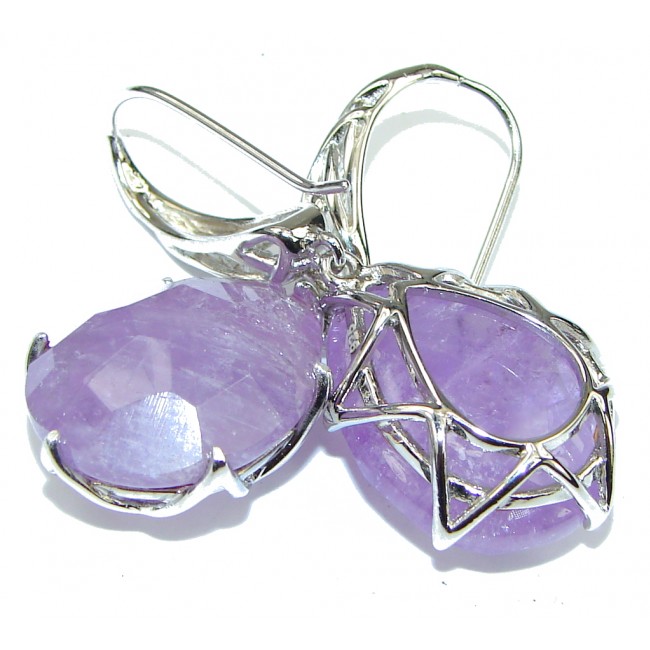 Exclusive! Natural Purple Amethyst Sterling Silver earrings