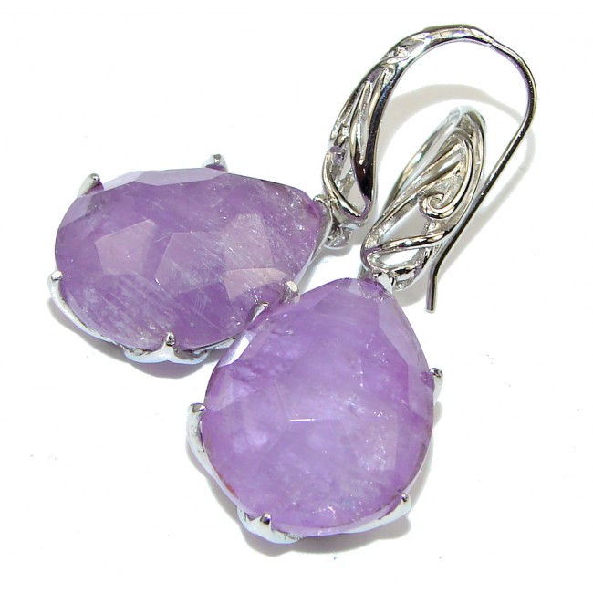 Exclusive! Natural Purple Amethyst Sterling Silver earrings