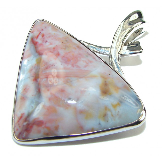 Excellent! Plume Agate Sterling Silver Pendant
