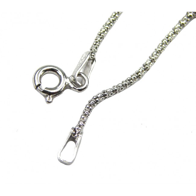 Coreana Rhodium Plated Sterling Silver Chain 20'' long, 1 mm wide