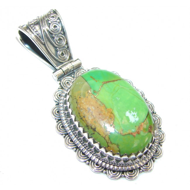 Green Island! Turquoise Sterling Silver Pendant