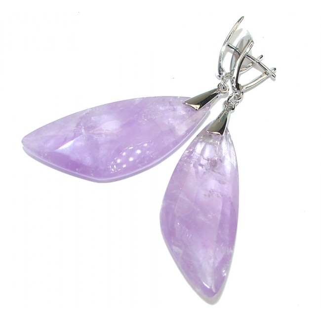 Big! Weaving Light! Purple Amethyst Sterling Silver earrings