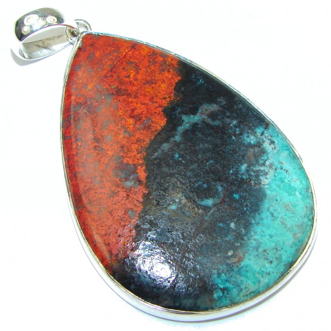 Big! Natural AAA Red Sonora Jasper Sterling Silver Pendant