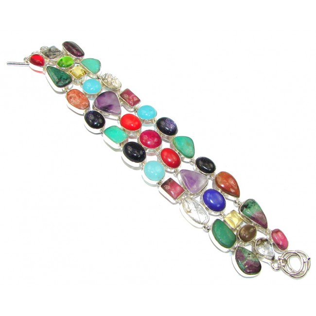 Colorful Garden Multigem Sterling Silver Bracelet
