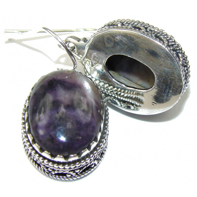 Amazing!! Purple Bertrandite Sterling Silver earrings