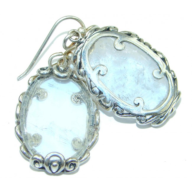 Beautiful! Classic Design White Topaz Sterling Silver earrings