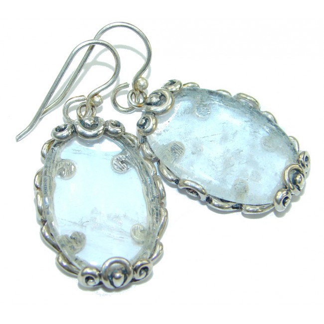 Beautiful! Classic Design White Topaz Sterling Silver earrings