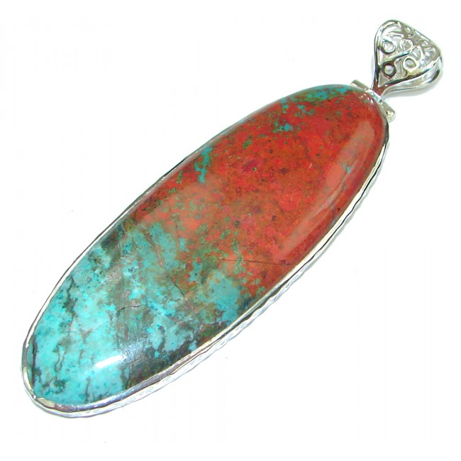 Large! AAA Red Sonora Jasper Sterling Silver Pendant