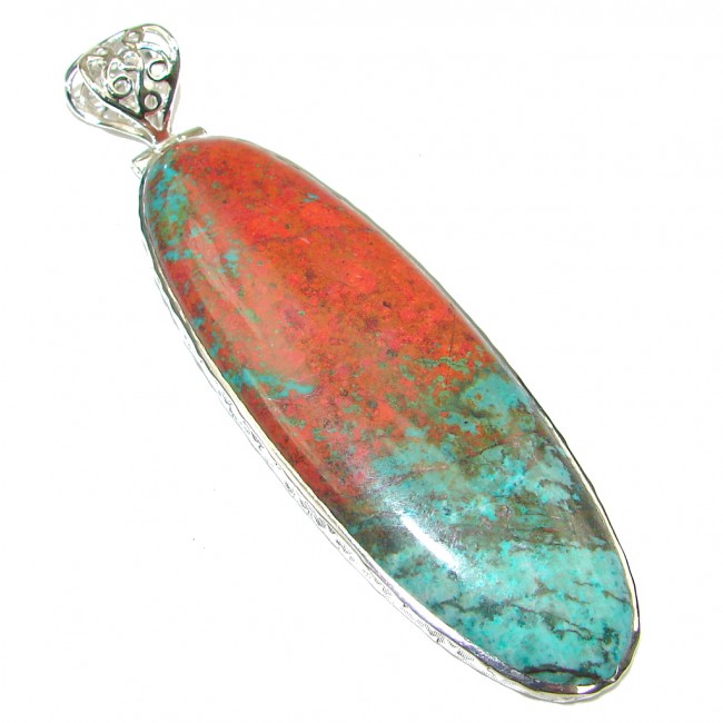 Large! AAA Red Sonora Jasper Sterling Silver Pendant