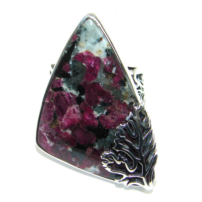 Natural Russian Eudialyte Sterling Silver Ring s. 7 adjustable