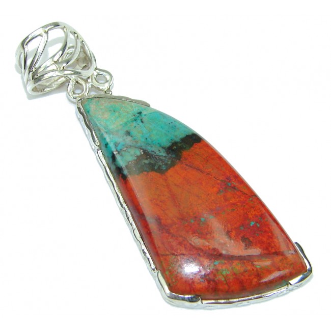 Simple Style Red Sonora Jasper Sterling Silver Pendant