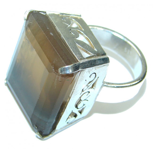 Bold! Sublime Fluorite Sterling Silver Ring s. 7 1/4