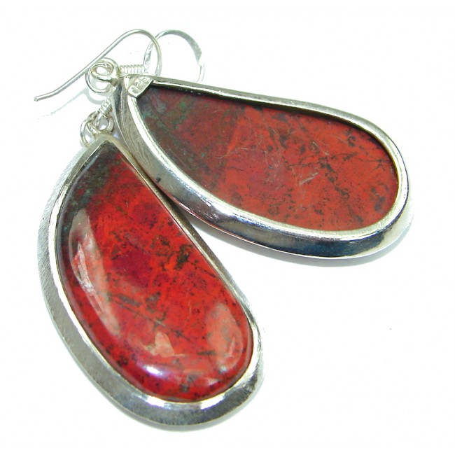 Fabulous! Red Sonora Jasper Sterling Silver Earrings