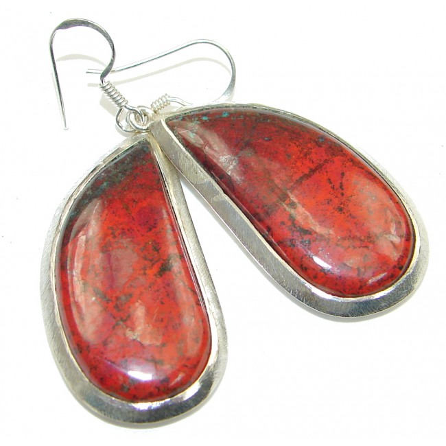 Fabulous! Red Sonora Jasper Sterling Silver Earrings