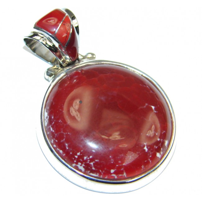 Simple Beauty! Brown Mexican Fire Agate Sterling Silver Pendant