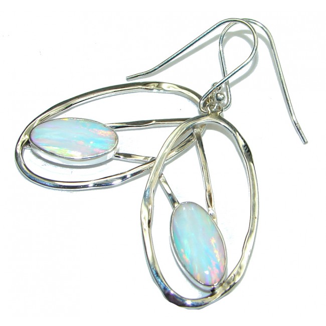 Delicate! Rainbow Fire Opal Sterling Silver earrings